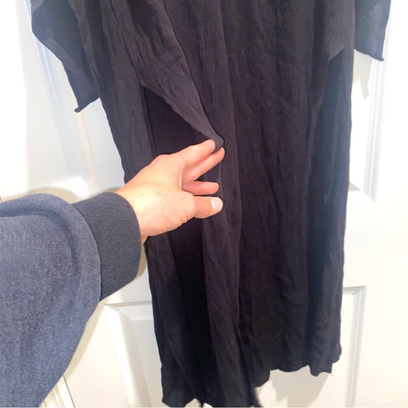 Black Soft Womens Pants by Kona Sol Size Medium Long Pleated Homme Pants Bottoms - Picture 4 of 9